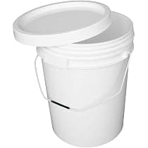 White Plastic Storage Buckets, image 1